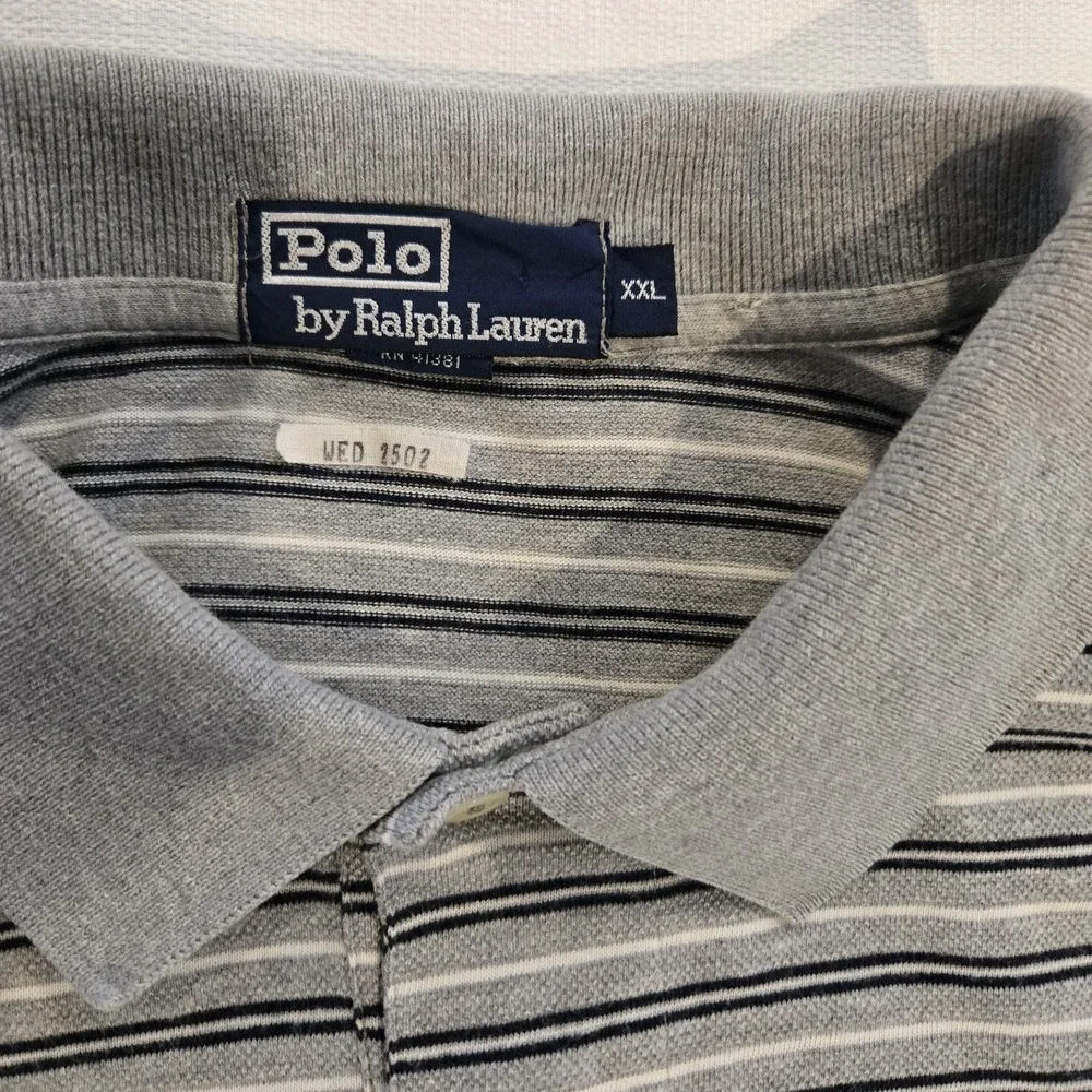 Polo Ralph Lauren Black‎ Gray White Stripes 2XL XXL